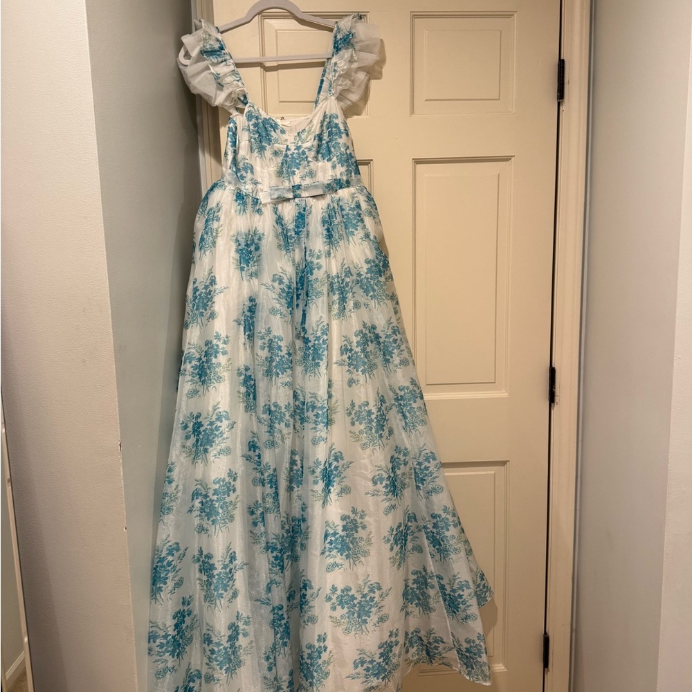 Floral Blue and White love shack fancy dress